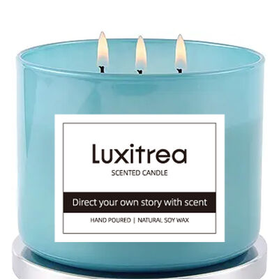 Luxitrea Candle  Blue Waltz 3 Wicks Scented Candle 10oz  Private Label Candle