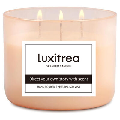 Luxitrea Candle  Significant sleep aid effect 10 oz  Private Label Candle  Black Tea Wooden Aroma 3 Wicks Scented Candle