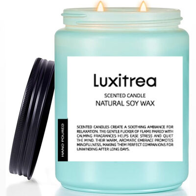 19 Oz Lemon Coconut Candle 2 Wick 110 Hours Biodegradable for Relaxation