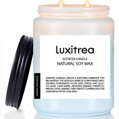 19 Oz Blue Moon Candles 2 Wick ‌Apothecary Style 110 Hours Long Lasting For Bathroom