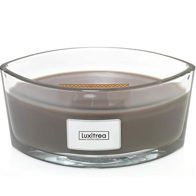 16 Oz Neutral Tobacco Agarwood Amber Scented Candle Glass Jar With Lid