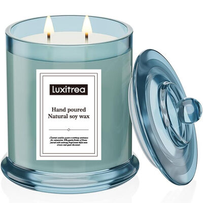 Handmade Soy Wax Candle Frosted Glass Jar Natural Scented Long Lasting Eco Friendly Candle Ideal for Home and Decoration