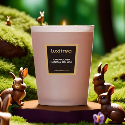 Glass Jar Lavender And Bergamot Candle For Stress Relief And Sleep Therapy‌