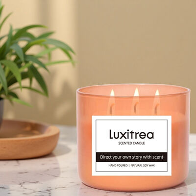 Private Label Candle  MO MAEK   English Red Tea 3 Wicks Scented Candle 10 oz Luxitrea Candle