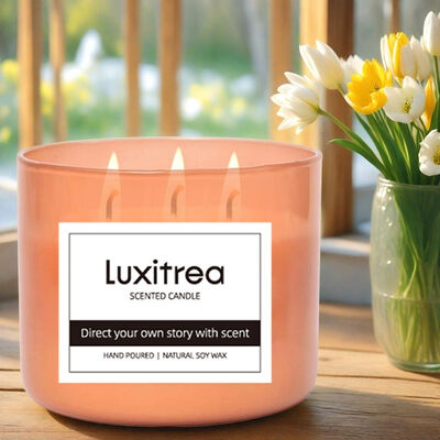 Private Label Candle  MO MAEK   English Red Tea 3 Wicks Scented Candle 10 oz Luxitrea Candle