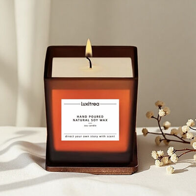 8Oz  Private Label Candle Glass Jar Cedar Scented Candle For Home Scented