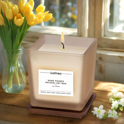 Private Label Candle Luxitrea Candle White Peach Oolong Fragrant Aroma Candle 3 oz