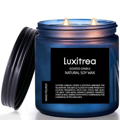 Customize Tea Scented Candle 2 Wick 70H Burn Time Soy Wax 11 Oz Candle