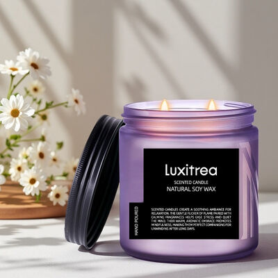 Luxitrea Candle Scented Soy Wax Candle 11oz 2 Wick 70H Burn Time Purple taro Scented Candle