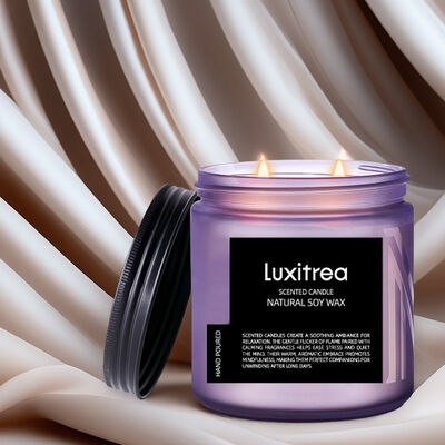Luxitrea Candle Scented Soy Wax Candle 11oz 2 Wick 70H Burn Time Purple taro Scented Candle