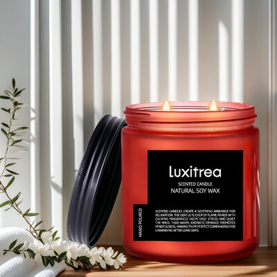 Scented Soy Wax Candle Pink Champagne Romantic Floral and Fruit Tune 11oz 2 Wick 70H Burn Time Luxitrea Candle