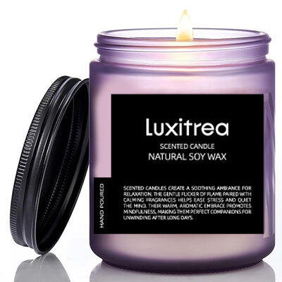 Luxitrea Scented Soy Wax Candle 7 Oz  Lor De Seraphine Valensole For Bedtime Relaxation