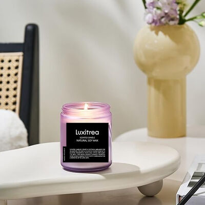 Luxitrea Scented Soy Wax Candle 7 Oz  Lor De Seraphine Valensole For Bedtime Relaxation