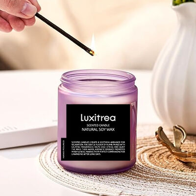 Luxitrea Scented Soy Wax Candle 7 Oz  Lor De Seraphine Valensole For Bedtime Relaxation