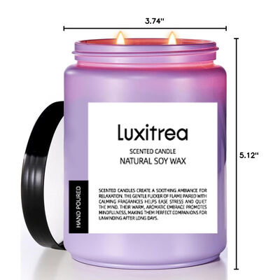 Romantic Atmosphere Lavender Scented Candle Luxitrea Candle 14oz 2 Wick 110 Hours Long Lasting Candle Scented Soy Wax Candle