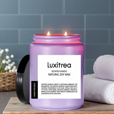 Romantic Atmosphere Lavender Scented Candle Luxitrea Candle 14oz 2 Wick 110 Hours Long Lasting Candle Scented Soy Wax Candle