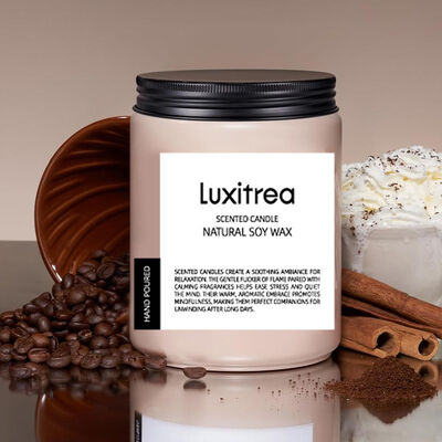 Luxitrea Candle Neutral Wood Modified Cedar Scented Candle 14oz 2 Wick 110 Hours Long Lasting Candle Scented Soy Wax Candle
