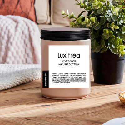 Luxitrea Candle Neutral Wood Modified Cedar Scented Candle 14oz 2 Wick 110 Hours Long Lasting Candle Scented Soy Wax Candle