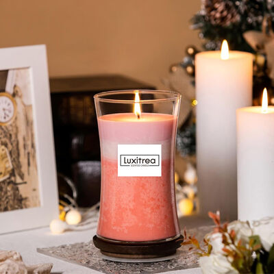 21oz Large Jar Candle With Crackling Wick Romantic Floral Fruity Aroma Rose Scented Candle