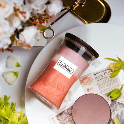 21oz Large Jar Candle With Crackling Wick Romantic Floral Fruity Aroma Rose Scented Candle