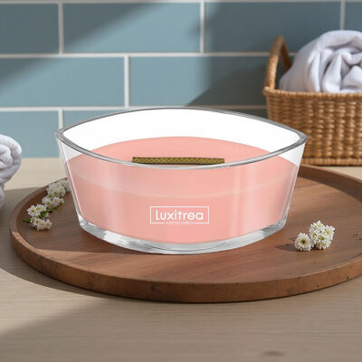 Pink Aromatherapy Scented Candle 16oz Eco Friendly Customized For Gift