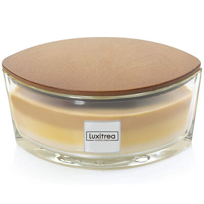 Single Wick Large Jar Candle Milk Scented Candle Crackles 16oz Luxitrea Glass Jar With Lid