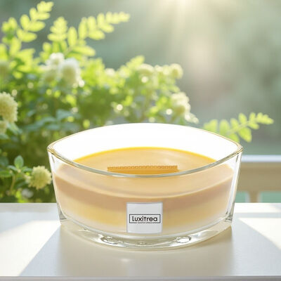 Single Wick Large Jar Candle Milk Scented Candle Crackles 16oz Luxitrea Glass Jar With Lid