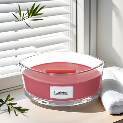 Clean Burning Large Jar Candle 16oz Pink Champagne Scented Candle For Gift