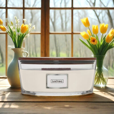 Cotton Wick Type Milk Scented Candle 16oz With Metal Lid Customizable