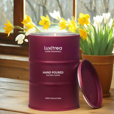 Freesia Cornflower Hibiscus Tin Jar Candle for Air Fragrance Freshening