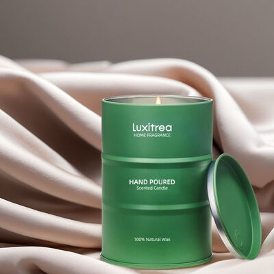 Hyacinth Tuberose Tin Scented Candle Natural Essential Oils Violet Scented Candle