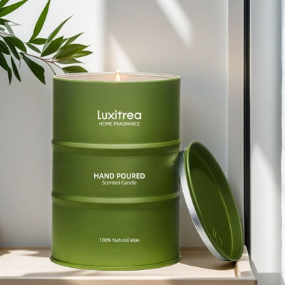 Eco Friendly Tin Jar Candle Bay Wood Walnut Maple Aroma For Home Decoration