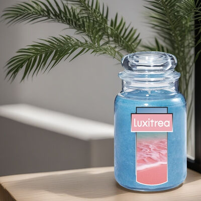 20 Oz Glass Bottle Candle For Peony Fruity Notes Lemon Aroma 80 Hours