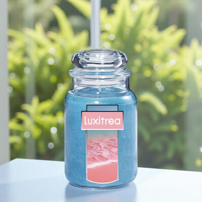 20 Oz Glass Bottle Candle For Peony Fruity Notes Lemon Aroma 80 Hours