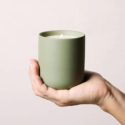 White Musk Ceramic Scented Candle Pears And Freesias 4oz Ceramic Jar Candle