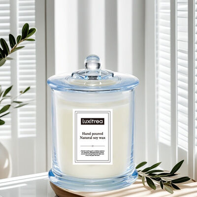 Lead-free Cotton Wick Glass Jar Scented Candle Pricerange 30 to 40 Suitable for Hotels Retail Shops and Wellness Centers