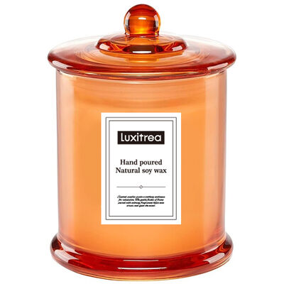 Lavender And Vanilla Blend Luxury Jar Candle 8 Oz Frosted Glass Scented Candle for Meditation and Mindfulness Practice