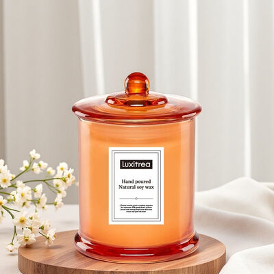 Lavender And Vanilla Blend Luxury Jar Candle 8 Oz Frosted Glass Scented Candle for Meditation and Mindfulness Practice