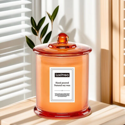 Lavender And Vanilla Blend Luxury Jar Candle 8 Oz Frosted Glass Scented Candle for Meditation and Mindfulness Practice