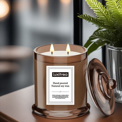 Glass Jar Luxury Jar Candle Using Frosted Glass Material Designed to Enhance Atmosphere and Elevate Interior Style