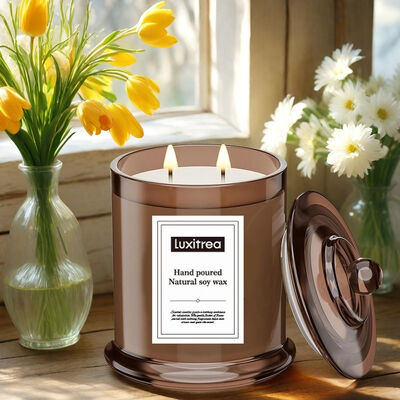 Glass Jar Luxury Jar Candle Using Frosted Glass Material Designed to Enhance Atmosphere and Elevate Interior Style
