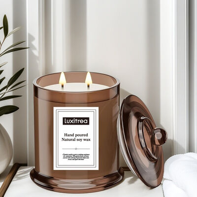 Glass Jar Luxury Jar Candle Using Frosted Glass Material Designed to Enhance Atmosphere and Elevate Interior Style