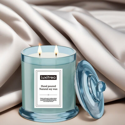 Handmade Soy Wax Candle Frosted Glass Jar Natural Scented Long Lasting Eco Friendly Candle Ideal for Home and Decoration
