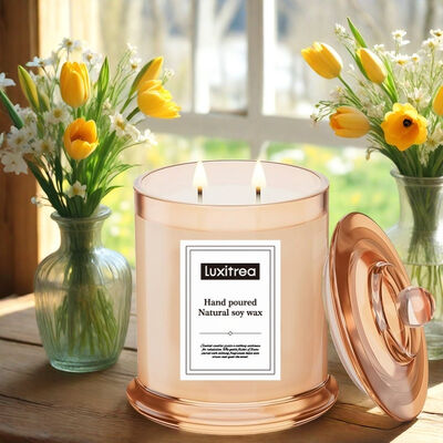 50 Hours Burntime Luxury Jar Candle 8 Oz Lead-free Cotton Wick Long Lasting Scented Candle for Home Decor and Relaxation